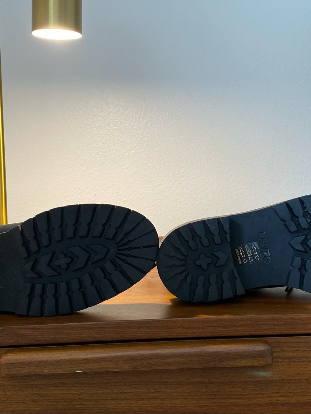Kenzo Black Lace-Up Platform Combat Boots - Picture 8 of 10